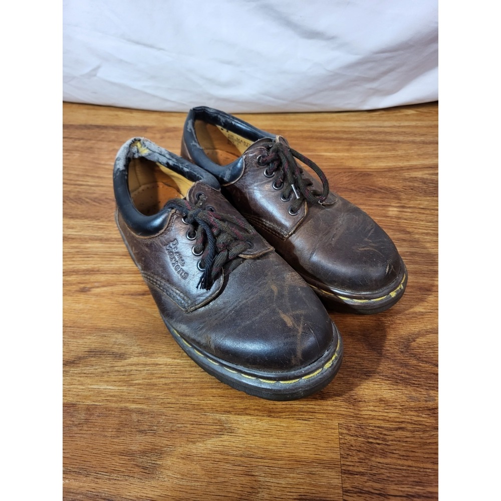Vintage Dr Doc Martens Made in England Oxford Shoes 8053 Brown US Mens 7 Flaws